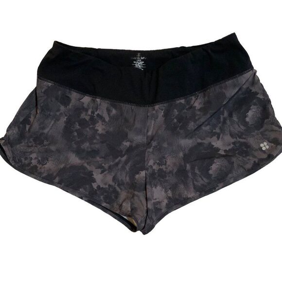 Sweaty Betty Black Grey Print 3 Inch Running Shorts Large - Picture 1 of 7